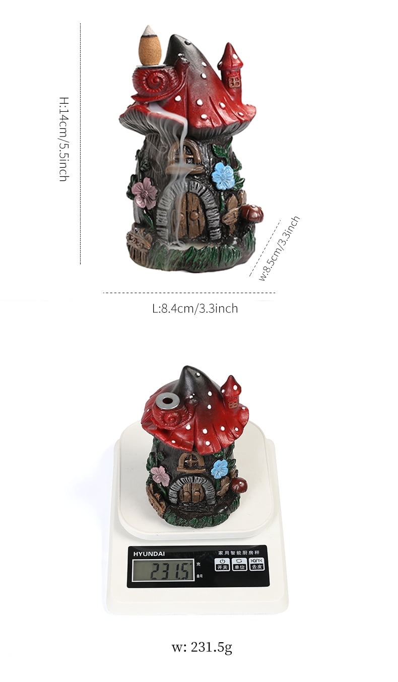 Christmas Tree Mushroom Reflow Incense Burner Creative Resin Mushroom House Reflow Incense Holder Festival Decoration
