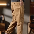 thumbnail image 7 of FRSASU Men's Casual Pants Regular Fit Retro Stretch Cotton Fashion Trousers Tapered Chino Western Gurkha Pants Khaki, 7 of 7