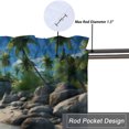 thumbnail image 5 of Beach Curtain Valances Tropical Ocean Palm Tree Summer Theme Island Seaside Privacy Window Valances for Living Room Kitchen 54 by 18 in, 1 Panel, 5 of 6