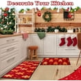 thumbnail image 2 of 2 Pcs Christmas Kitchen Rug Set Non Slip Christmas Kitchen Mat Decorative Anti Fatigue Washable Runner Carpets for Bedroom Indoor Floor Home Xmas Decor, 17 x 29 and 17 x 47 Inch(Gingerbread), 2 of 6