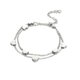 thumbnail image 4 of Pulsera con cadena de eslabones de acero inoxidable Love con dijes de corazón en blanco para pareja, cierre de broche de palanca, 2 piezas, 4 of 4