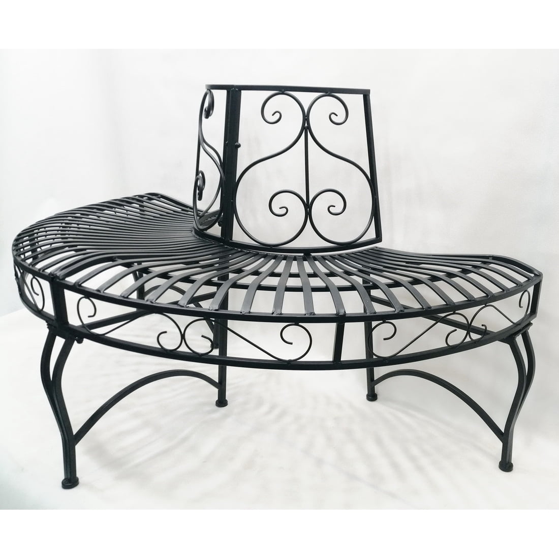 Black Semi-Circle Tree-Wrap Bench