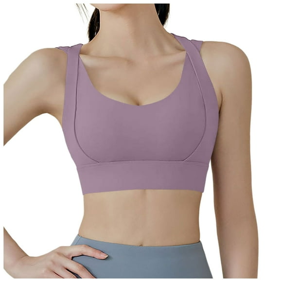 FhsagQ Bra Women's Bras Crotchless Bodysuit Women's Strap Yoga Beauty Back Detachable Bra Pad Womens Bras Black Thong Women Bras Dress Slip Purple L