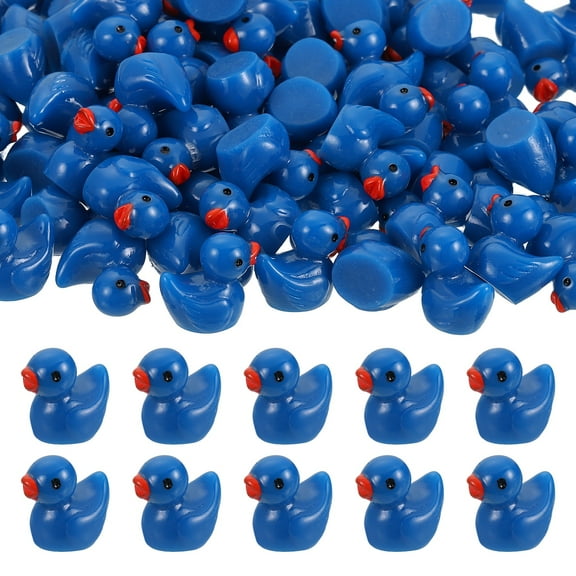 Mini Resin Ducks, Cute Tiny Ducks to Hide Miniature Figures Bulk Perfect for Dollhouse & Micro Fairy Garden & Landscape & Aquarium & DIY Craft Decor(Dark Blue, 60pcs)