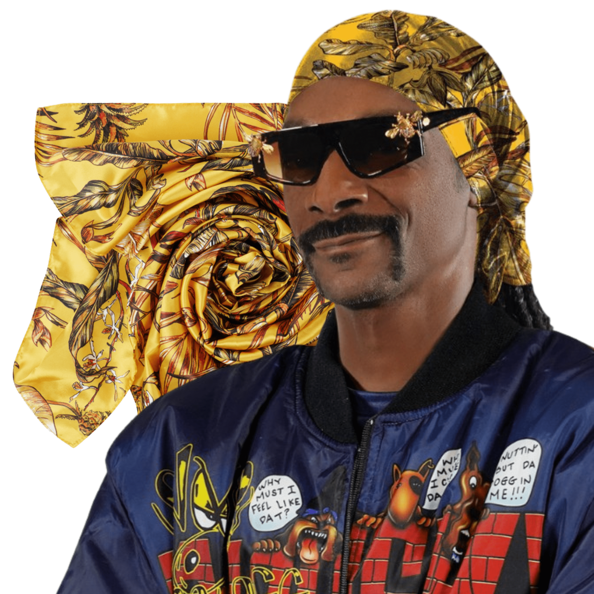 Broadus Collection Scarf by Shante & Snoop Dogg for All Ages, 60" x 15" Headwrap, Golden Tropics