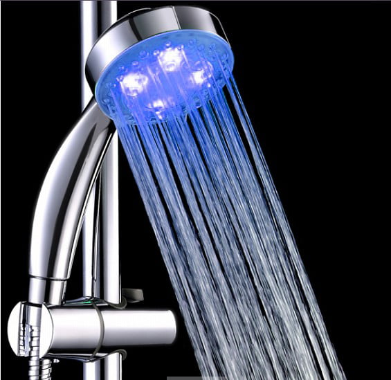 Handheld 7 Color Changing LED Light Water Bath Home Bathroom Shower Head Glow 