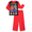 Mario, variant on Lionel Messi Boys Long Sleeve Top and Pants Pajama Set, 2-Piece, Sizes 4-12