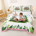 thumbnail image 3 of Erosebridal Country Camping Camper Full Size Comforter Sets,Green Rustic Leaves Bedding Sets For Girls Kids,Reversible,3pcs, 3 of 7
