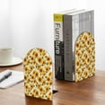 thumbnail image 5 of Susaid Modern Elegant Sunflower Print Wooden Bookends Decorative Book Ends for Shelves Heavy Books Holder Organizer Non-Slip Desk Book End for Kids Room Office School 1 Pairs, 5 of 8