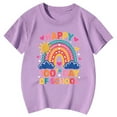 thumbnail image 4 of Letdown Happy 100 Days of School T-Shirt Kids Short Sleeve Tops Cute Graphic Tee for Toddler Boys Girls (Purple,3-4 Years), 4 of 4