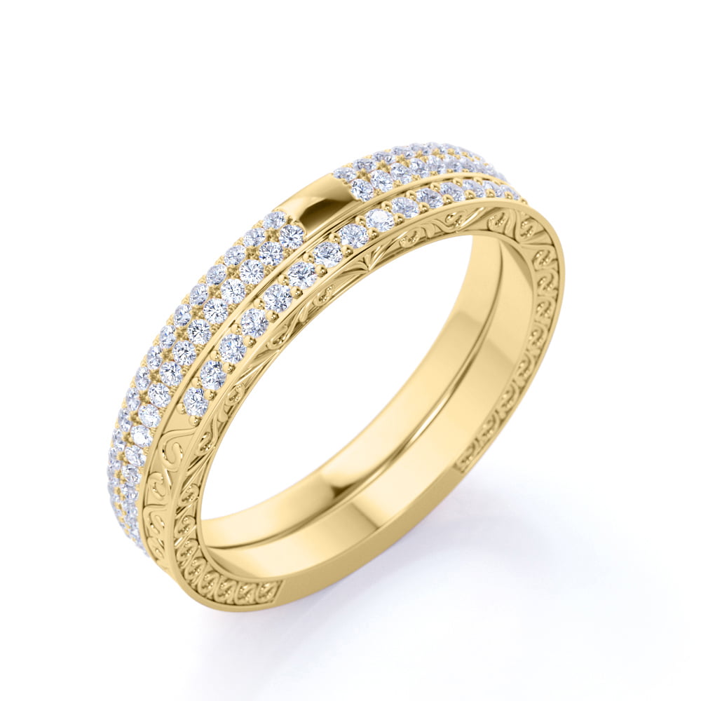 Details about   Men's 1 CT Round 3-Stone Diamond Anniversary Band Ring 14k Two Tone Gold Finish 