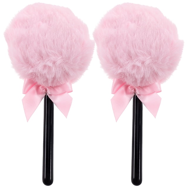 Miangastore Makeup Application Puff Lollipop Shape Fuzzy For Travel Use 2Pcs 5.1x2.8in