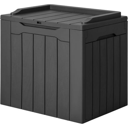 Librala 31 Gallon Resin Deck Box Waterproof Indoor Outdoor Storage Boxes for Patio Furniture Cushions and Garden Tools (Gray)