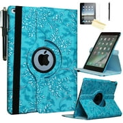 JYtrend Smart Case for iPad Air 1st /Air 2nd Generation (9.7 in) with Pencil Holder, Rotating Stand Magnetic Auto Wake