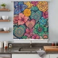 thumbnail image 4 of Colorful Abstract Floral Sheer Curtains 108" Extra Long, Farmhouse Vintage Flowers Boho Light Filering Curtains, Privacy Drapes Simi Floor to Veiling Curtain for Living Room Large Window Treatment, 4 of 9