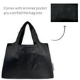 thumbnail image 5 of Wrapables Large & Small Foldable Tote Nylon Reusable Grocery Bags, Set of 2, Black, 5 of 7