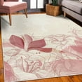 thumbnail image 3 of Flower Decorative Rug, Retro Floral Background Hibiscus Silhouettes Dramatic Romantic Nature Art, Quality Carpet for Bedroom Dorm and Living Room, 6 Sizes, Dried Rose, by Ambesonne, 3 of 4