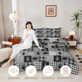 thumbnail image 3 of Erosebridal Boys Jungle Animal Black Bears Full Size Comforter Sets 3 Pieces,Geometric Plaid Bedding Sets For Teens,Black Reversible, 3 of 6
