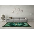 thumbnail image 3 of Ahgly Company Indoor Rectangle Medallion Turquoise Blue French Area Rugs, 5' x 8', 3 of 4