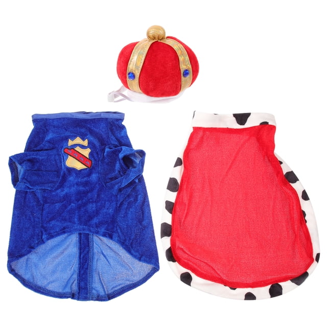 1set Cloak With Dog Crown Cloth Costume For Dogs Comfortable Easy Wear Design For Holidays Photos Everyday Use