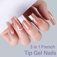thumbnail image 3 of 150 piezas de uñas largas con punta francesa, Dsixnails Swirl Square, uñas suaves para mujeres, 5 estilos, uñas acrílicas preduraderas con punta francesa, sin necesidad de limar uñas postizas, extensi, 3 of 7