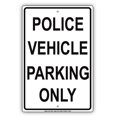 thumbnail image 1 of Police Vehicle Parking Only Reserved Alert Caution Warning Notice Aluminum Metal Sign 18"x24" Plate, 1 of 1