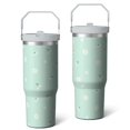 thumbnail image 2 of 1pc Daisy 30oz Tumbler with Straw & Handle - Insulated Stainless Steel Cup | Holiday Gift for Man Women (Christmas, Valentine's, Birthday), 2 of 7