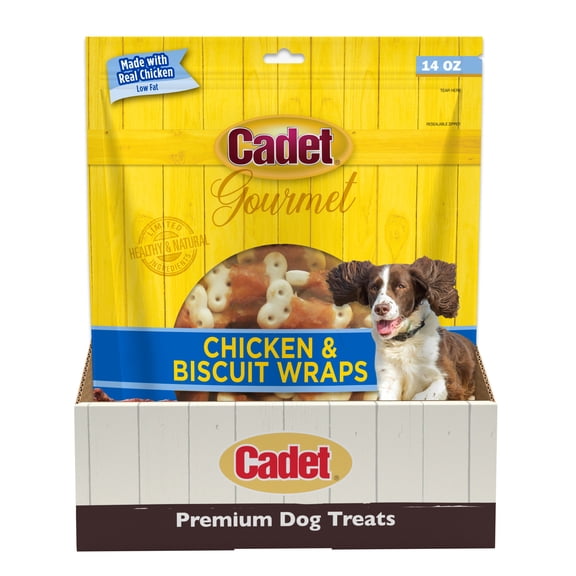 Cadet Chicken and Biscuit Wraps Dog Treats Display Chicken & Sweet Potato 14 Ounce
