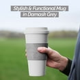 thumbnail image 2 of Copco Acadia 16 oz Travel Mug - Insulated Reusable Coffee Tumbler with Double-Walled Plastic, Leak-Proof Lid, BPA-Free - Portable Mug for Hot & Cold Drinks, Cup Holder Friendly (Damask), 2 of 7