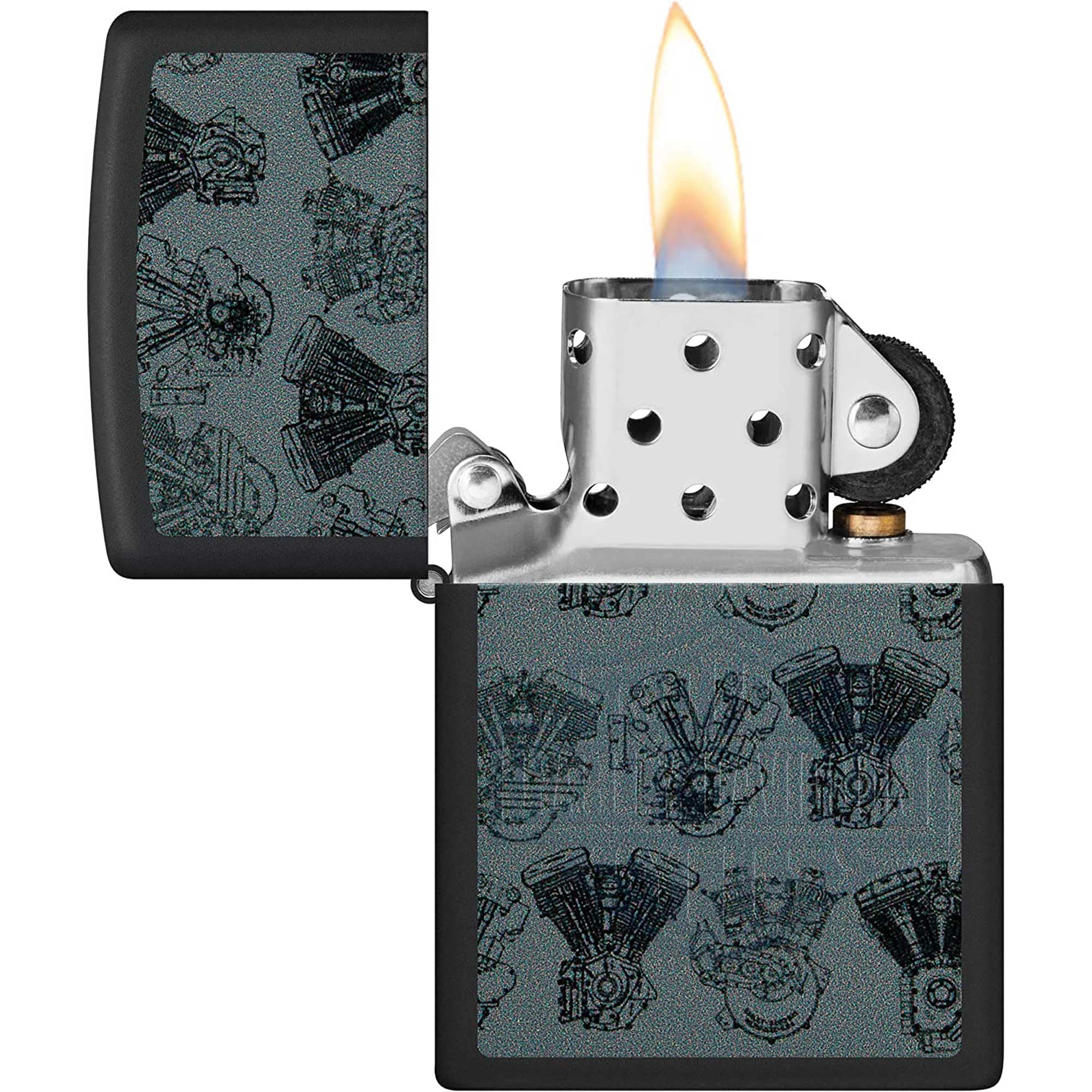 Zippo 48600 Harley-Davidson Black Light Logo Windproof Lighter