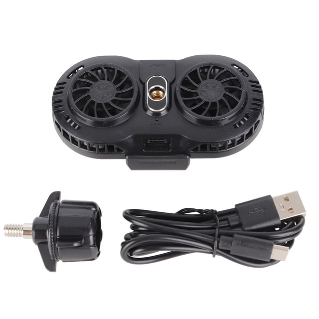 Ventilador de refrigeración para teléfono móvil, retráctil, silencioso, con chip de refrigeración de doble semiconductor para teléfonos, color negro
