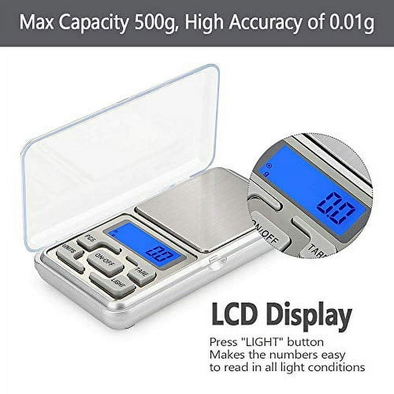Digital Pocket Scale, 500g Capacity High Precision Balance of 0.01g, Mini  Electronic Grams Reloading Weight Scale, Food Scale, Jewelry Gem Scale