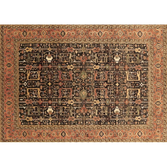 Ahgly Company Indoor Rectangle Oriental Brown Industrial Area Rugs, 7' x 9'