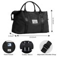 thumbnail image 3 of CSHIDWorld 37L Waterproof Duffle Bag for Women, Tear-Resistant Gym Travel Bag with Adjustable Shoulder Strap & Trolley Sleeve, Airline Approved Carry-On Weekender Bag with Wet/Dry Pocket, Black, 3 of 10