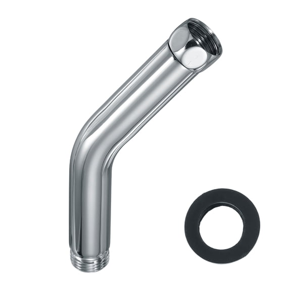 Uxcell Shower Arm Elbow Adapter, 135° G1/2 Connector Universal Stainless Steel Shower Head Extension for Bathroom Handheld Wall-mounted Head, Long Silver