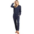 thumbnail image 2 of Sneak Peek Women's Juniors Tapered Leg Coverall Jumpsuit (Navy Blue, Small), 2 of 4