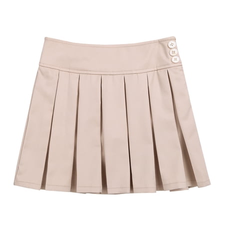 iiniim Kids Girls School Uniform Pleated Knitted Flared Skater with Hidden Shorts Tennis Skort Skirt