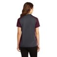 thumbnail image 3 of Sport-Tek Ladies Colorblock Micropique Sport Wick Polo-4XL (Iron Grey/ Maroon), 3 of 3