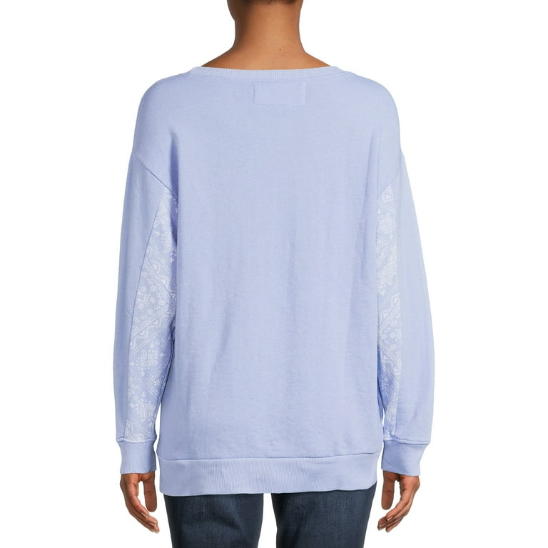 The Sweatshirt Project Womens Print Sleeve Sweatshirt with Pockets Walmart