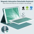 thumbnail image 3 of Detachable Wireless Keyboard Folio with Pencil Holder for 10.2" iPad 7th/8th/9th Gen, 10.5" iPad Air 3 / iPad Pro 10.5,Midnight Green, 3 of 6