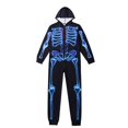 thumbnail image 4 of Jammies familiares de Halloween con capucha y cremallera, ropa de dormir familiar de una pieza para vacaciones, trajes para fiesta de Halloween, vacaciones, negro, HOMBRES L, 4 of 6