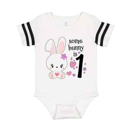 

Inktastic Somebunny is One- first birthday bunny Gift Baby Boy or Baby Girl Bodysuit