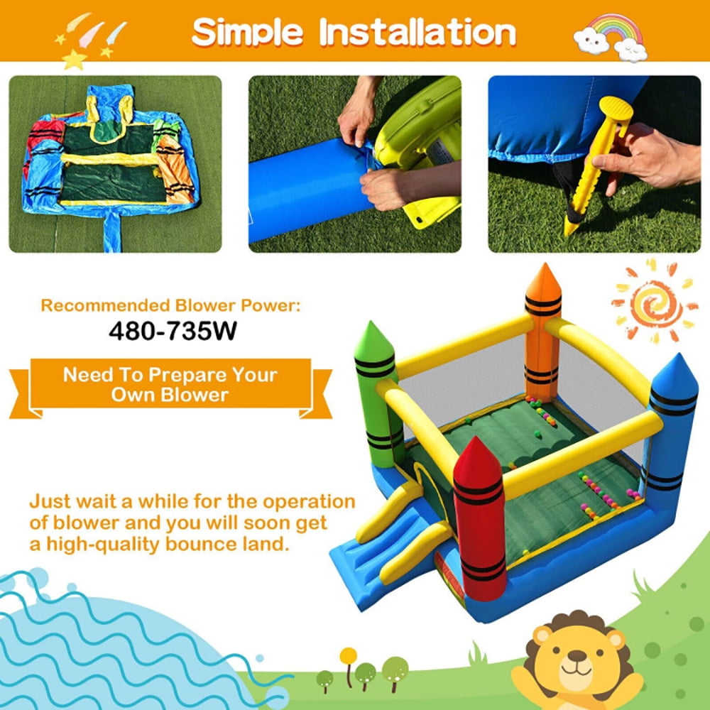 Aimee Lii Kids Inflatable Bounce House with Slide and Ocean Balls Not Included Blower, Kids Bounce House