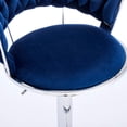 thumbnail image 5 of Tcbosik 2-Piece Adjustable Velvet Bar Chairs in Blue – 360° Swivel Function, Comfortable Sponge Padding Seat, Metal Pedestal Base, Contemporary Design for Kitchen, Counter, Home Bar (Blue), 5 of 6