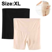 2 pcs Womens Seamless Maternity Shapewear High Waist Mid-Thigh Pettipant Pregnancy Underwear for Belly Support