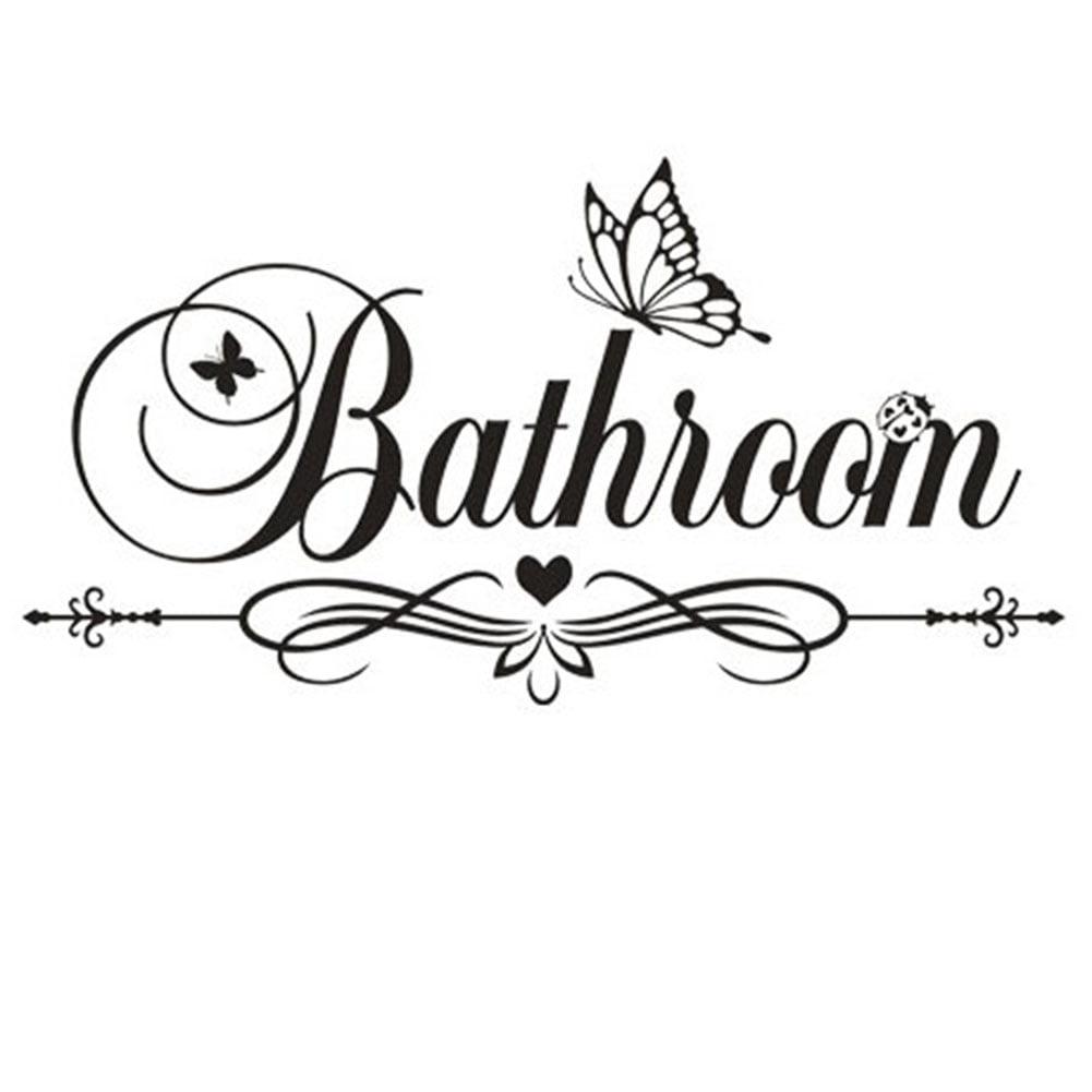 1Pcs Bathroom Restroom Toilet Door Sign Art Vinyl Wall Sticker Decal