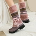 thumbnail image 5 of Purple Womens Snow Boots With Plush Interior Flat Heel Mid Calf Design Non-Slip And Warm For Winter Wear, 5 of 5