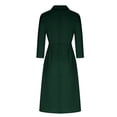 thumbnail image 4 of Robe d'Été à Manches pour Femmes Mode Manches 3/4 Solide Cordon de Serrage Bandage Manches Mi-Longues Taille Haute Col Rond Robes d'Été pour Femmes avec Manches, 4 of 5