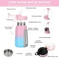thumbnail image 3 of Oldley Insulated 12 oz  Stainless Steel Kids Water Bottles with Straw Lid  For Girls,Pink Blue, 3 of 10