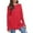 Red, variant on EDFBUYKRS Textured Tops for Women Crew Neck Long Sleeve Shirts Fall Blouses Casual Basic Tee Xxxl